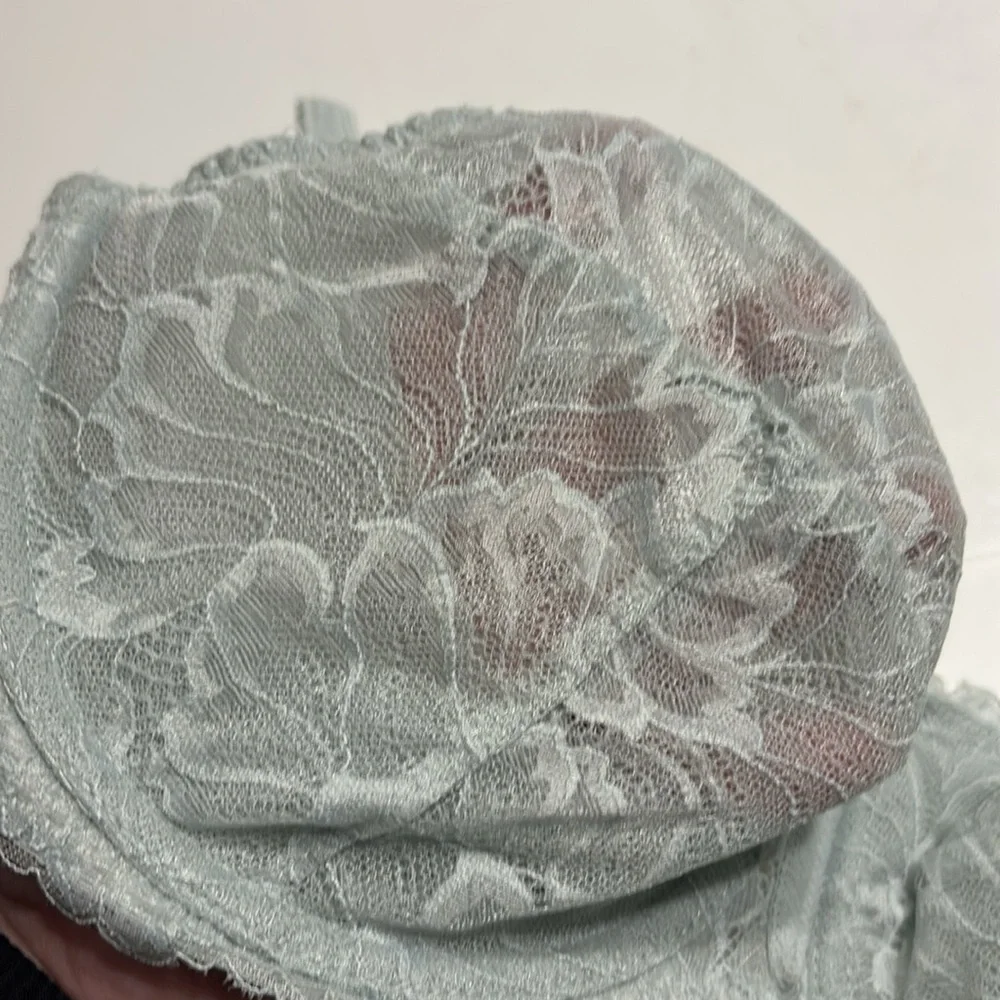 Auden Light Green Unlined Balconette Coverage Lace Underwire Bra
